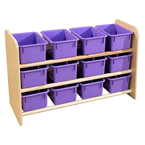 Wood Designs 13809PP (Woogp) SEE-All Storage with (12) Purple Trays