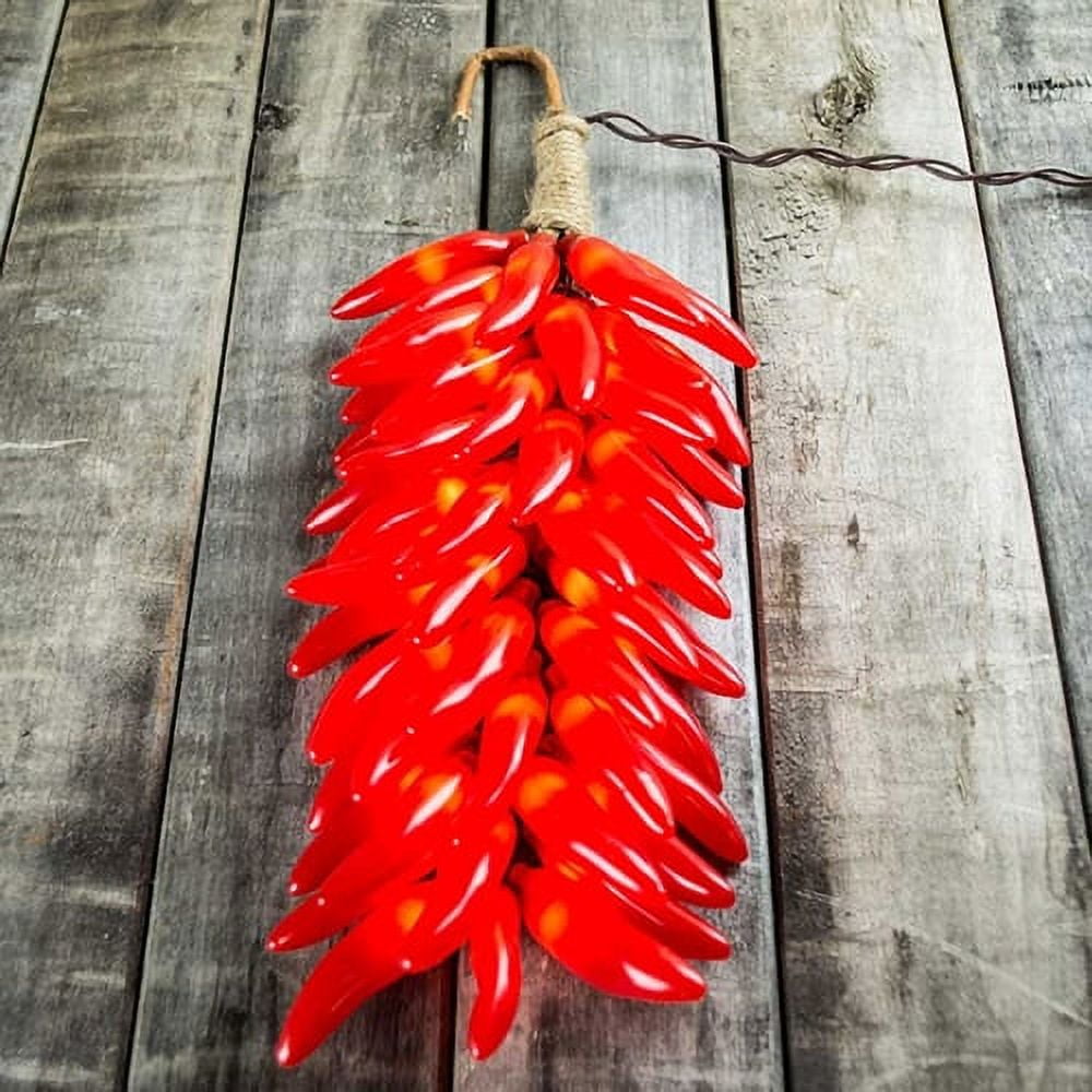 See All String Lights Chili Pepper Ristra Lights Plug-In 50 Red Bulbs