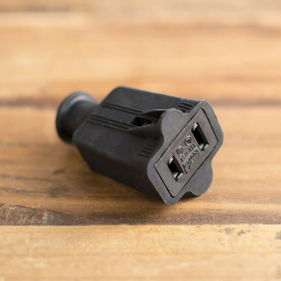 See All String Lights Female Rubber Plug 2 Prong UL Listed Polarized 15 Amps Black