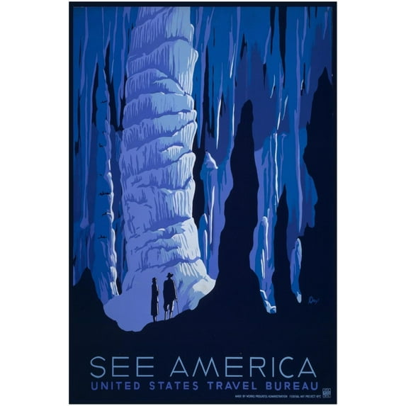 See America - US Travel Bureau - Vintage National Park Service Poster (8x12Inches)