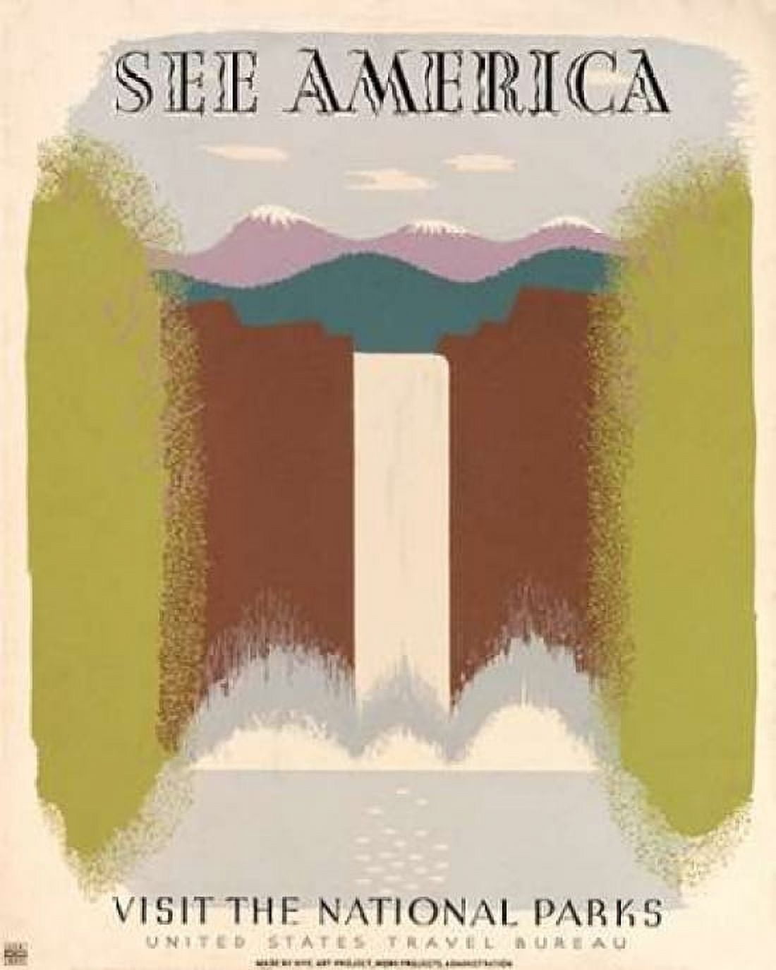 See America Visit the National Parks ca 1936-1940 Canvas Art - Harry Herzog (24 x 30)
