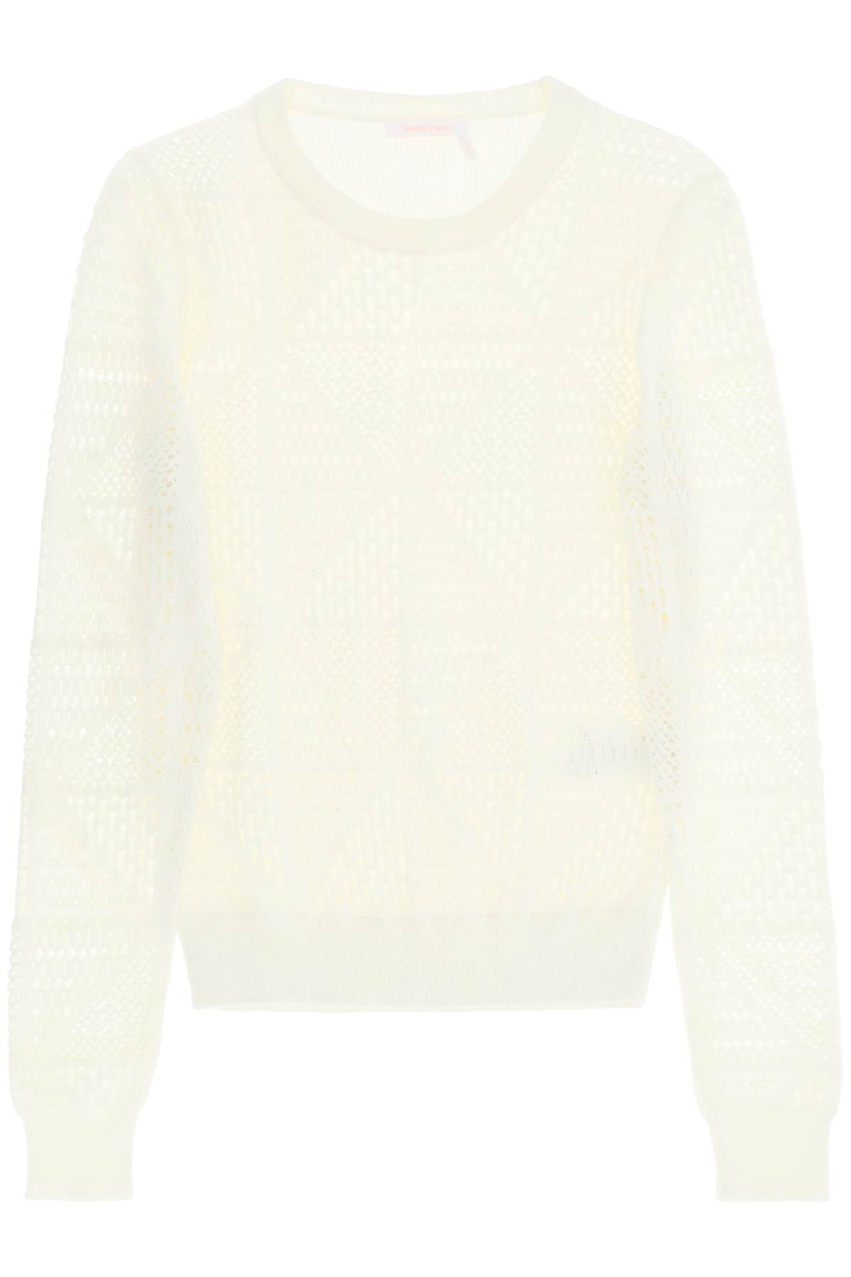 Chloe Women's Pointelle Knit Cotton Sweater Kosovo Ubuy