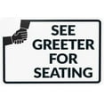 thumbnail image 1 of See Greeter For Seating With Graphic Warning Sign, Door Security Metal Signs for Home Busines Outdoor Indoor Road Yard Garage Street Wall Caution Decor 12 x 8 Inch, 1 of 4