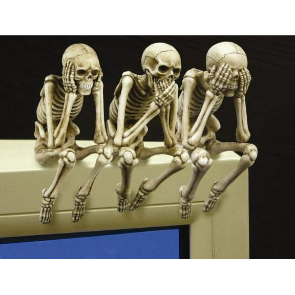 See, Hear, and Speak no Evil Shelf Sitter Skeleton Figurine (Set of 3 pieces)
