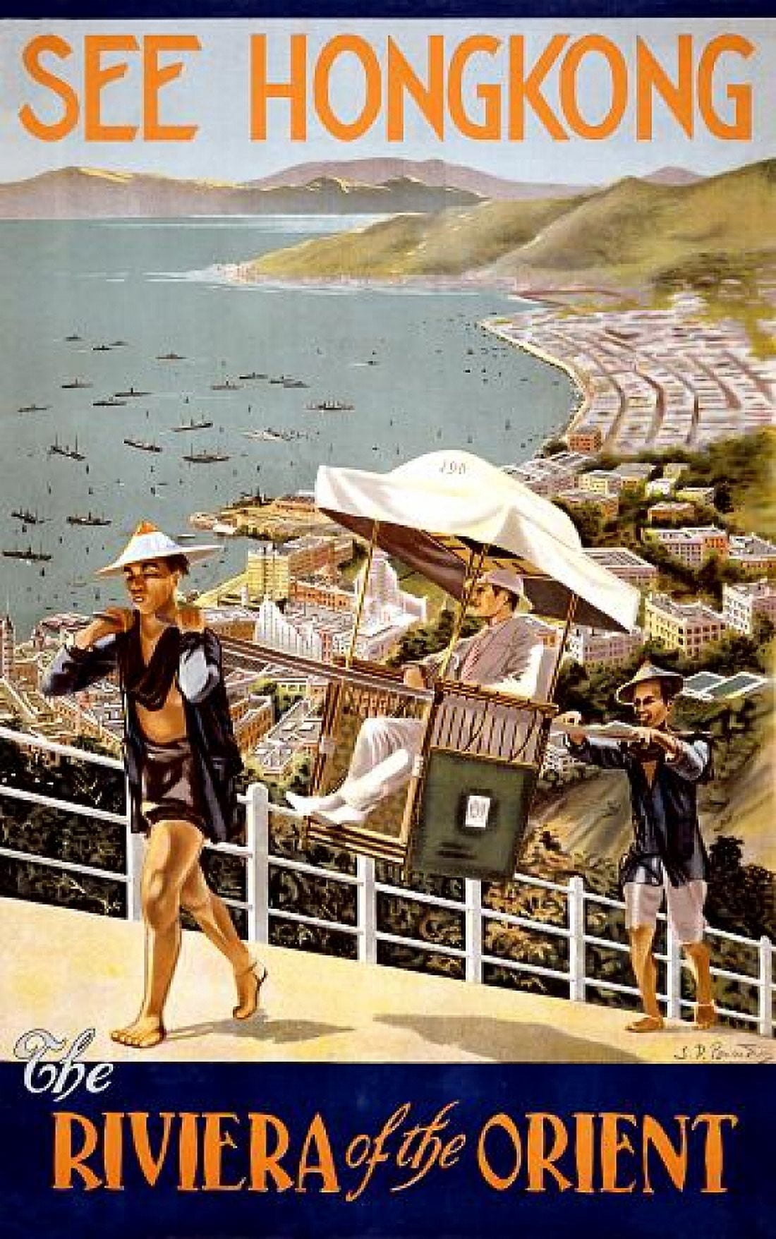See Hong Kong Vintage Travel Canvas Art -  (36 x 54)
