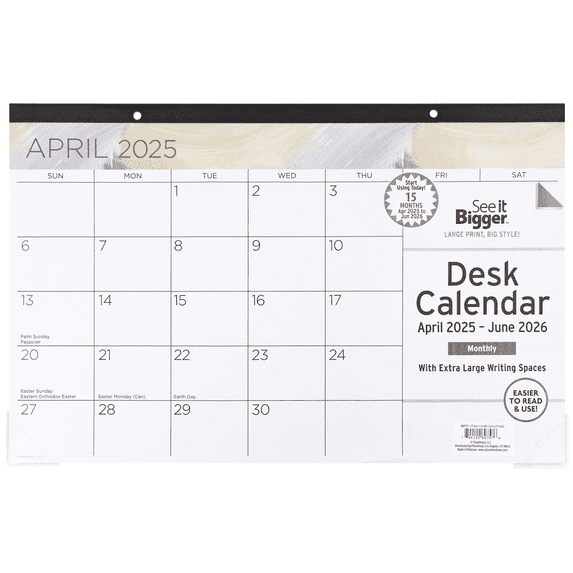 See it Bigger Monthly Desk Pad Calendar (11 x 17) 15 months, Apr 2025-Jun 2026