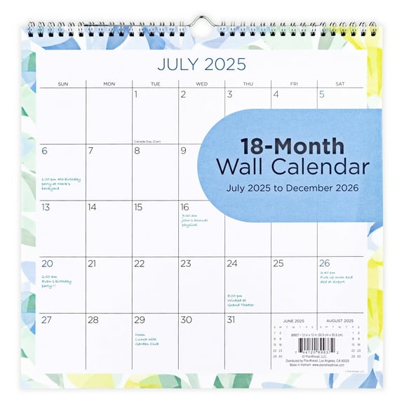 See it Bigger Large 12x12 Wall Calendar, 18 month, July 2025- December 2026