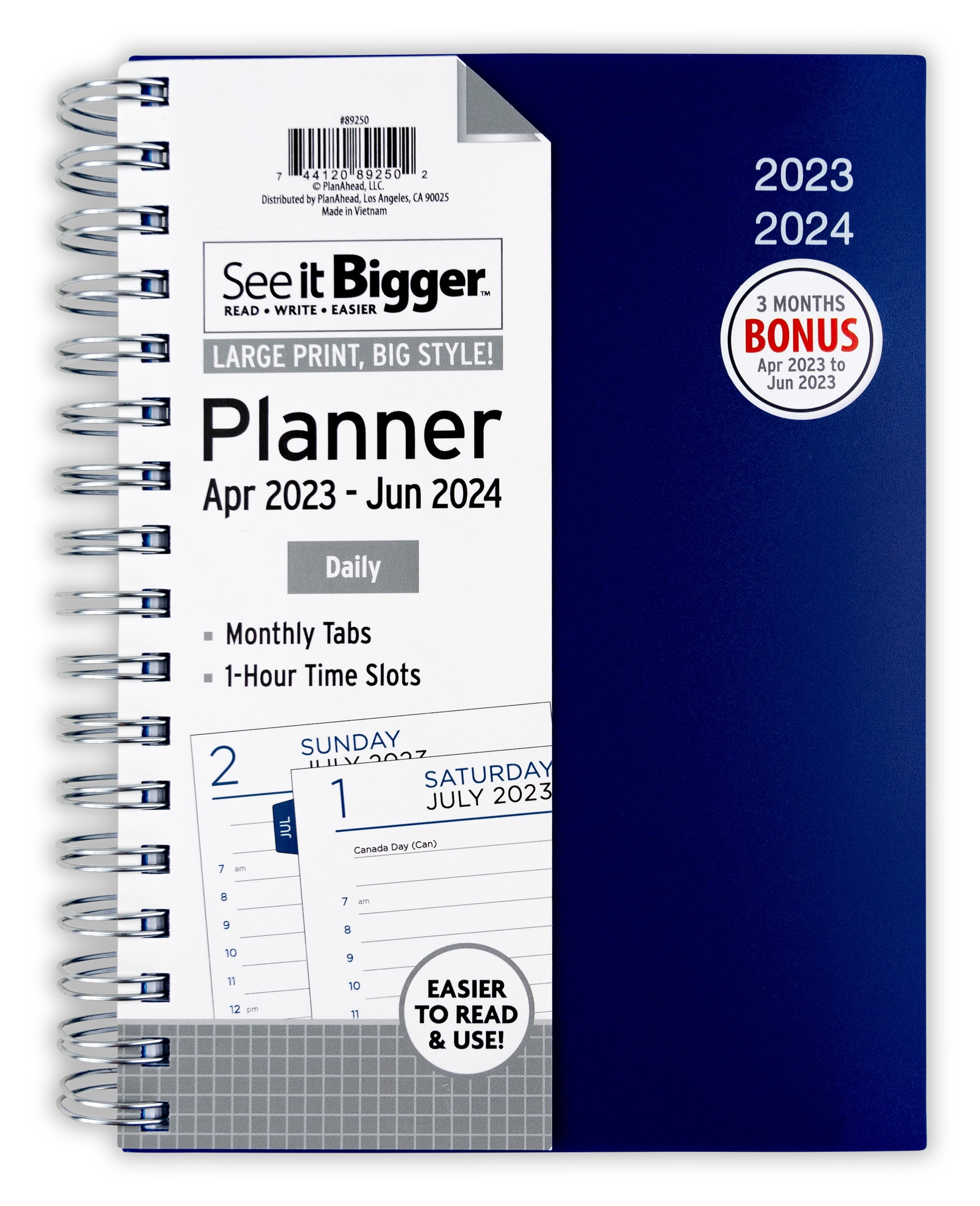 See It Bigger Daily Planner, April 2023 June 2024 (6.75" x 8.75
