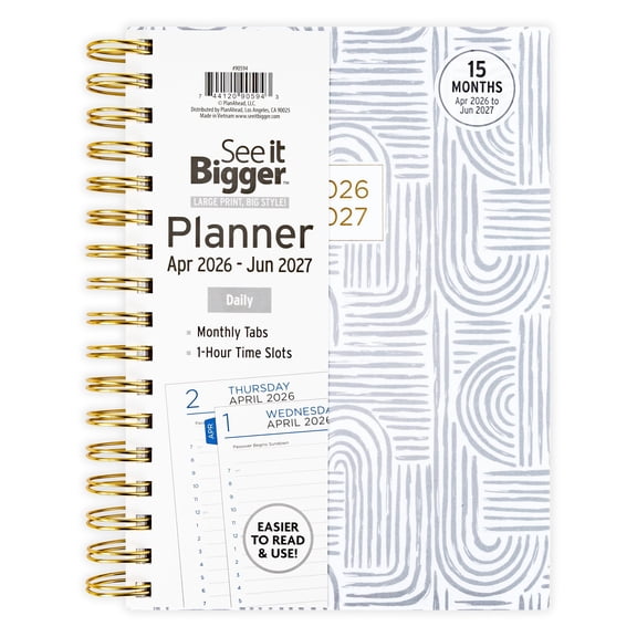 See It Bigger Daily Planner, Medium (6.25" x 8.75"), Fashion, 15-month: Apr 2026 - Jun 2027