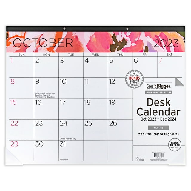 See It Bigger Desk Calendar 2025 