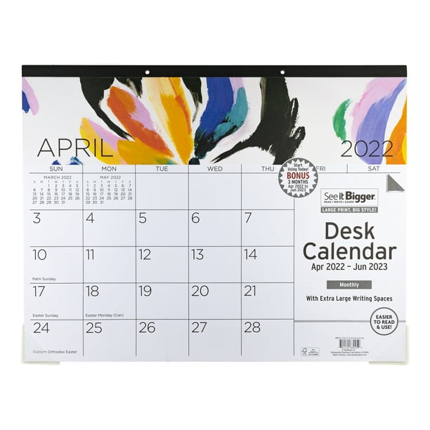 See It Bigger Monthly Desk Pad Calendar, April 2022June 2023 (17" x 22