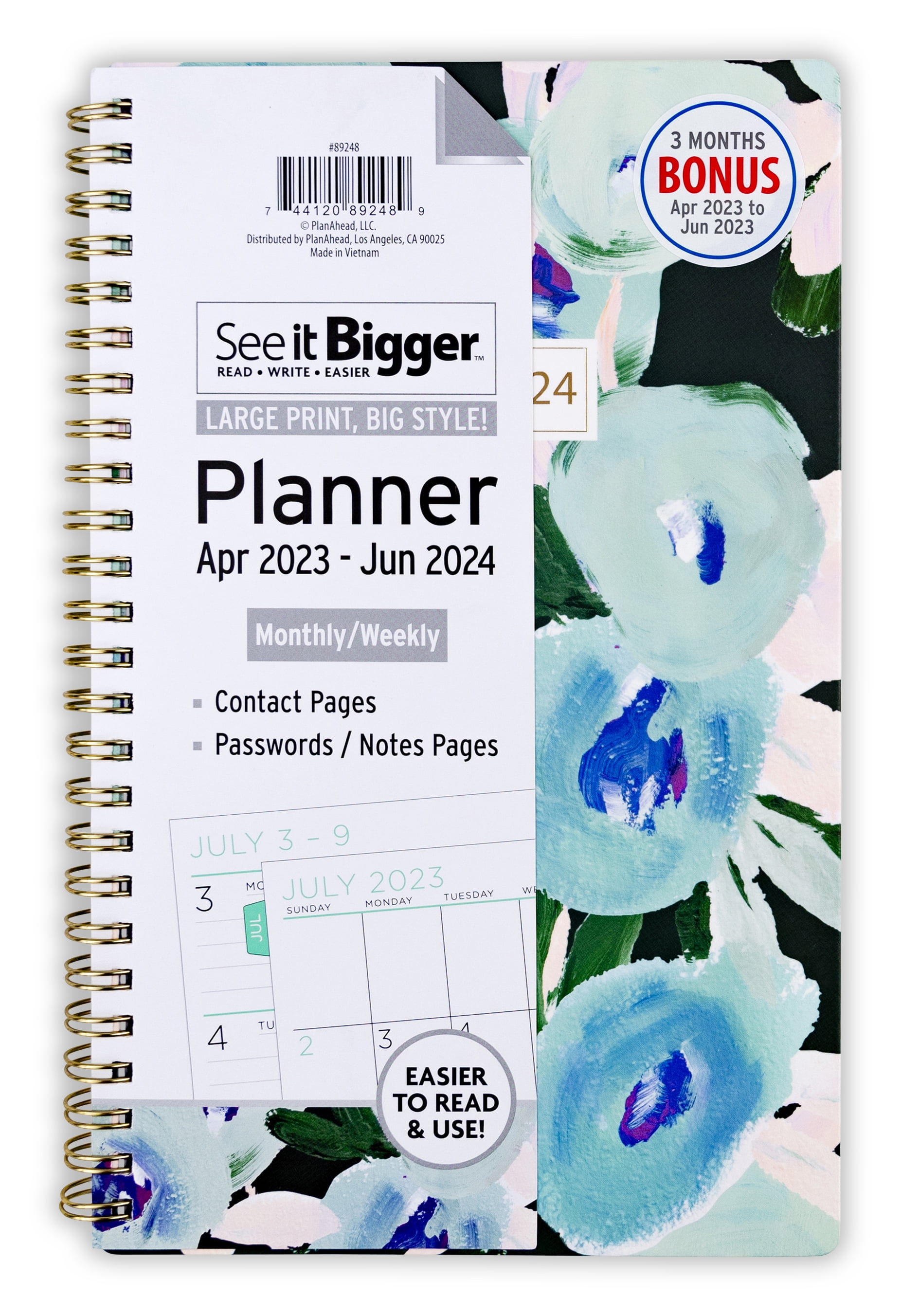 See It Bigger Monthly & Weekly Planner, April 2023 - June 2024 (5.75" x