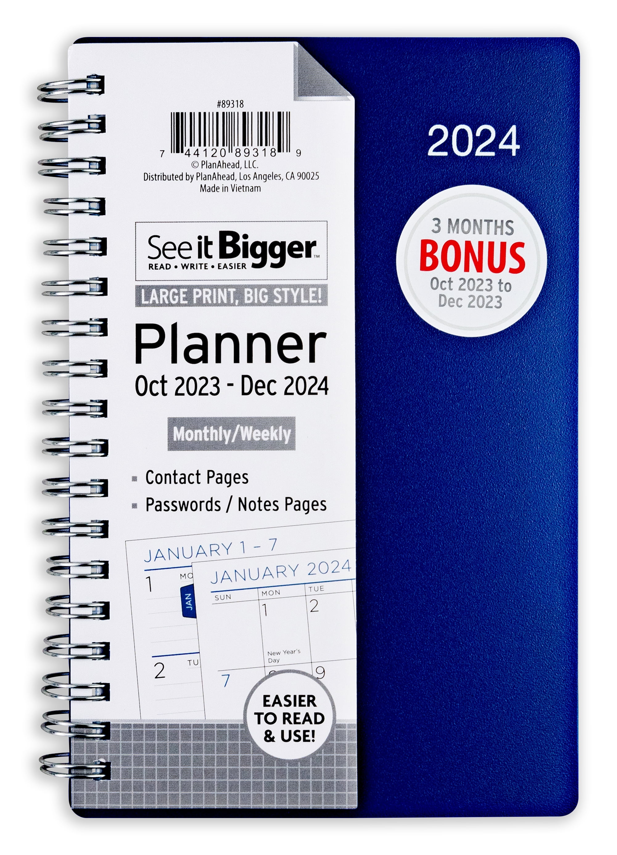 Legend Planner Daily for 3 Months – Undated Deluxe Monthly Weekly