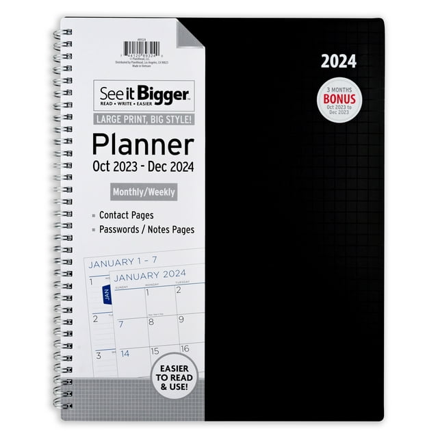See It Bigger Monthly & Weekly Planner, October 2023 December 2024 (9