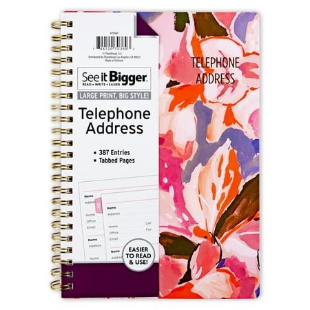 See It Bigger Telephone and Address Book with Password Pages (5.5" x 8") 9.6 oz