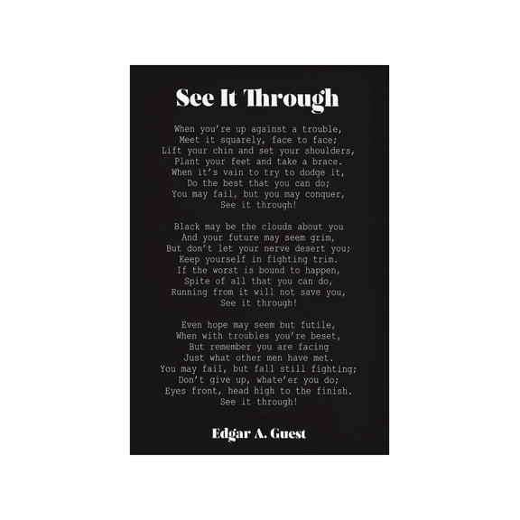 See It Through Poem Metal Sign Poetry Art Inspirational Wall Decor for Living Room Home Office Library Gift for Poetry Lovers 12x8 Inch