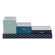 See Jane Work  3 Cup Tray, 3-3/8 x 9-3/4 x 3-3/4, Blue