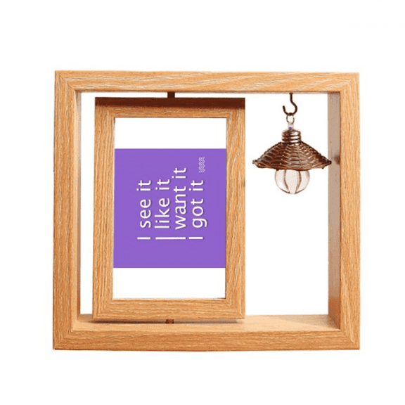 See Like Want Got Art Deco Fashion Wooden Rotating Picture Photo Frame 4x6