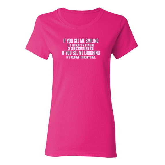 See Me Smiling Sarcastic Novelty Gift Idea Adult Humor Funny Women's Casual Tees