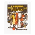 thumbnail image 1 of See Mexico This Year - Southern Pacific Railroad - The West Coast Route - Vintage Travel Poster by Maurice Logan c.1935 - Fine Art Rolled Canvas Print 11in x 14in, 1 of 4
