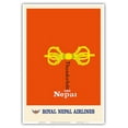 thumbnail image 1 of See Nepal - Buddhist Vajra Dorje - Royal Nepal Airlines - Vintage Airline Travel Poster c.1970s - Master Art Print (Unframed) 13in x 19in, 1 of 4