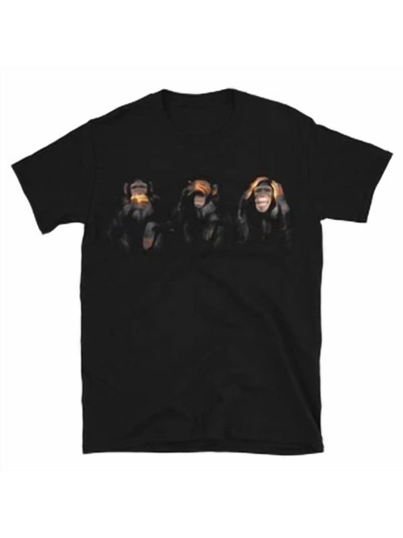 See No Evil Hear No Evil Speak No Evil Monkeys T-Shirt Unisex Funny Cotton Adult