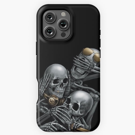 See No Evil Skeletons Gothic Art Phone Case for iPhone 16 15 14 13 12 11 Pro Max M5900294