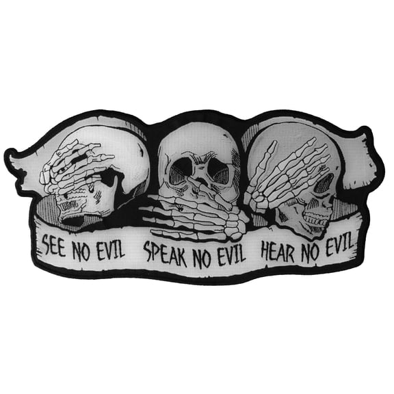 See No Evil Speak No Evil Hear No Evil Skull Patch