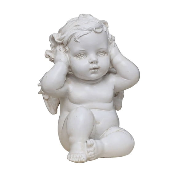 See No Hear No Speak No Angel Figurine Resin Statue for Home Garden Shelf Table Car Decor
