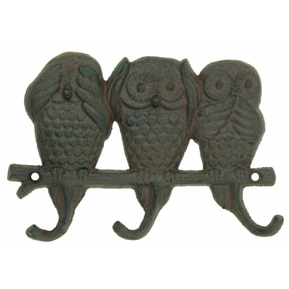 See No Owl Key Rack Wall Mount Cast Iron