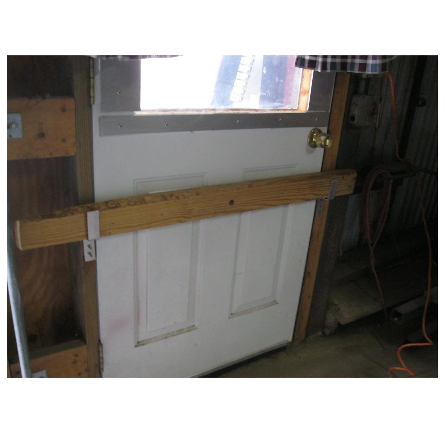 SeeSafe Drop Open Bar Security Door Lock Brackets Fits 2x4 Boards 1 1/2" Wide 1 Pair Stopper