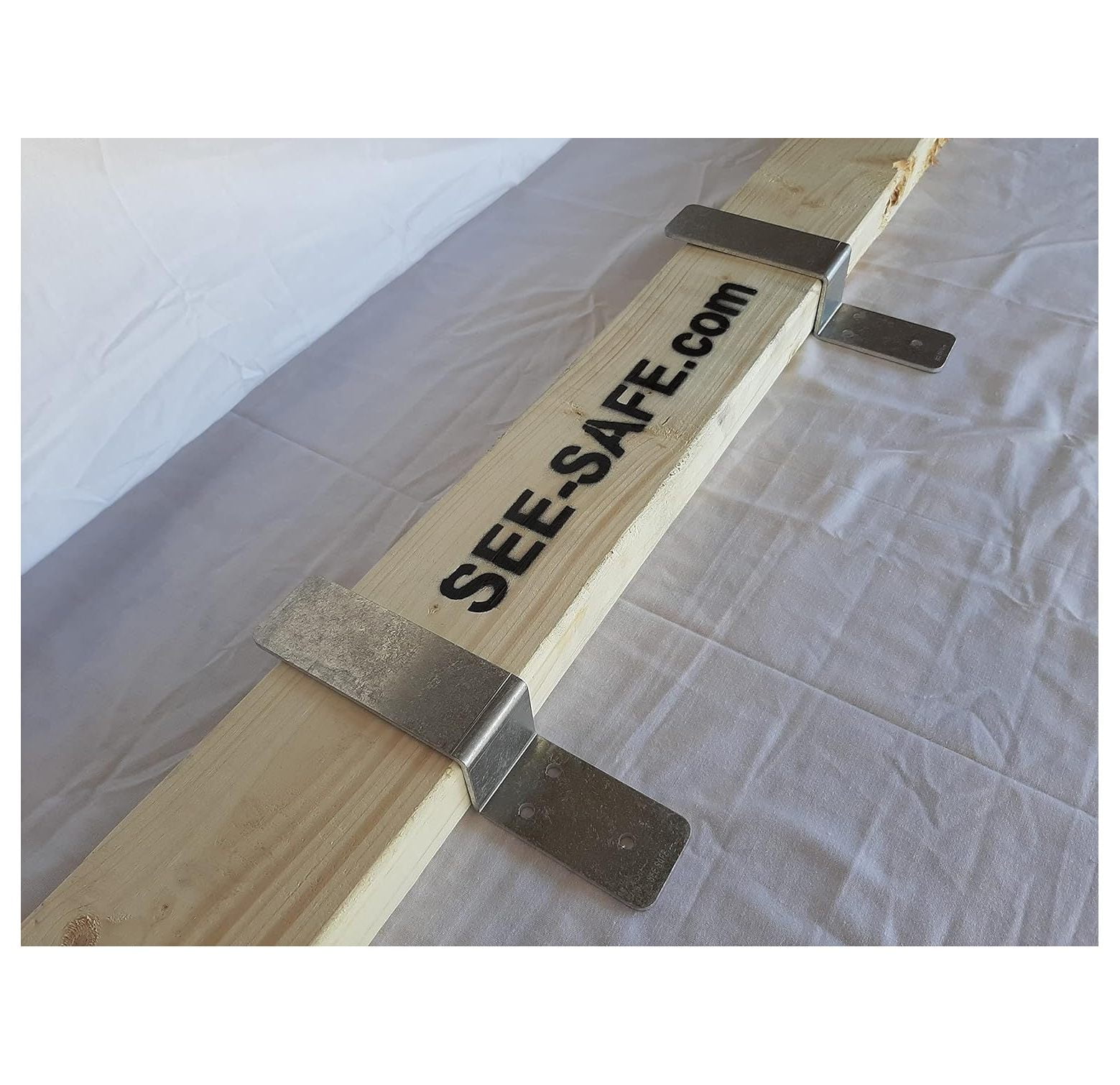 SeeSafe Drop Open Bar Security Door Lock Brackets Fits 2x4 Boards 1 1/2" Wide 1 Pair Stopper