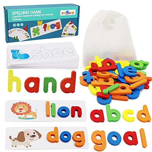 See and Spell Learning Toys,CVC Word Builders with Sight Words Flash Cards Kindergarten,Educational Toys for Toddler 2 3 4 Year Old Boys Girls - Gifts for Kids