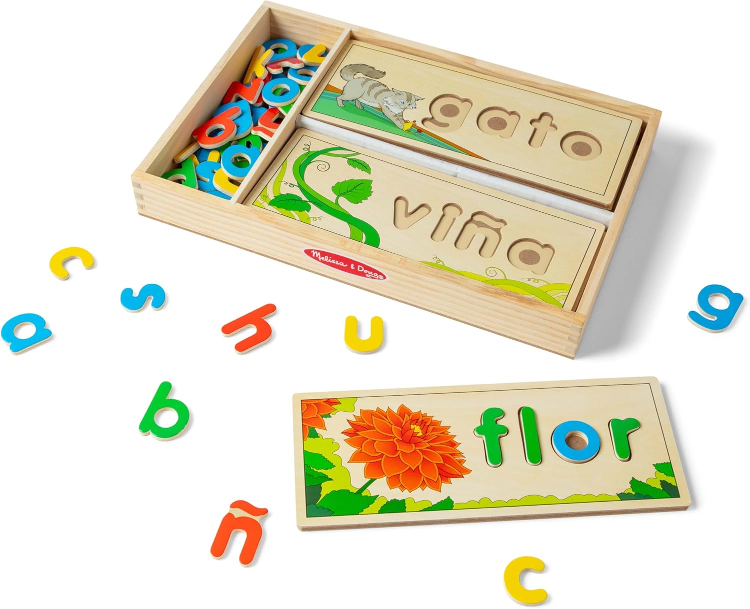 See & Spell Wooden Educational Language Learning Toy With Letters ...