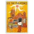 thumbnail image 1 of See The Philippines - Manila - San Agustin Church - Vintage Travel Poster by Mauro Malang Santos c.1950s - Master Art Print (Unframed) 13in x 19in, 1 of 4