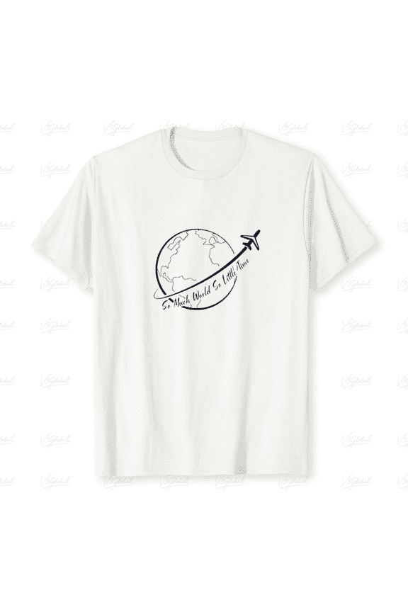 See The World In Style Retro Travel Airplane Wanderlust Cartoon Style T-Shirt up to size 5XL