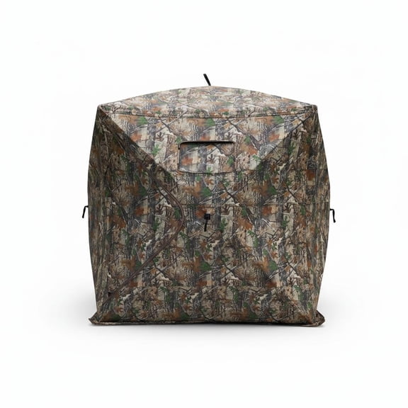 See-Through Camouflage Tracking Blind - Portable Pop-Up Ground Blind with Silent Windows Weather Camouflage