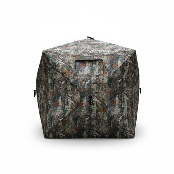 See-Through Camouflage tracking Blind Portable Pop Up Ground Tent with Silent Windows Weather Camouflage