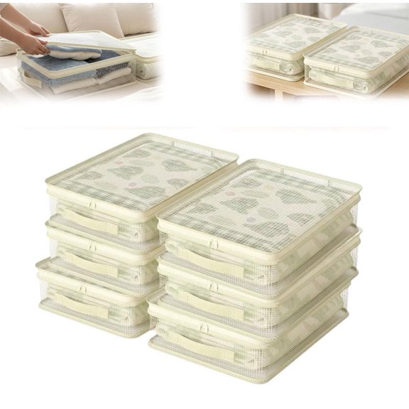 See-Through Closet Organizer Storage Bags, 2026 New Plastic Clear Storage Bags for Clothes with Easy-Glide Zipper, Bedding, Stackable Closet Organizer Bags for Clothes Bedding (6PCS)