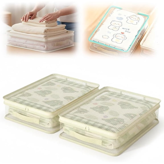 See-Through Closet Organizer Storage Bags, 2026 New Stackable Closet Organizer with Easy Access PVC Mesh Fabric Moisture-Proof Storage Bags with Easy-Glide Zipper for Clothes Bedding