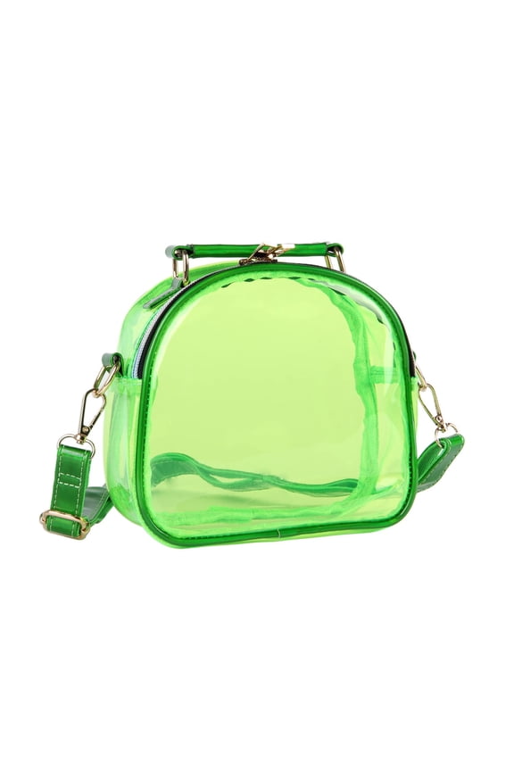 See Through Crossbody Purse Neon Clear Handbag for Women Stadium Approved Transparent Jelly Bags Sports Fan Purses