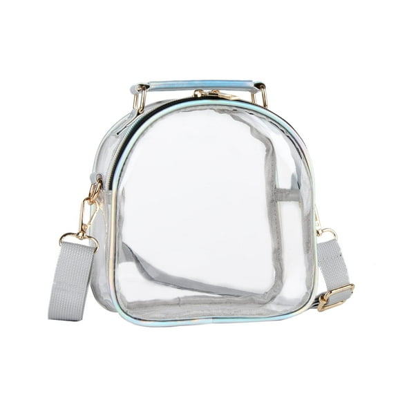 See Through Crossbody Purse Neon Clear Handbag for Women Stadium Approved Transparent Jelly Bags Sports Fan Purses