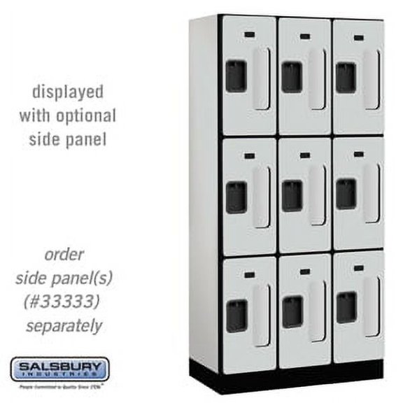 See-Through Designer Wood Locker - Triple Tier - 3 Wide - 6 Feet High - 18 Inches Deep - Gray