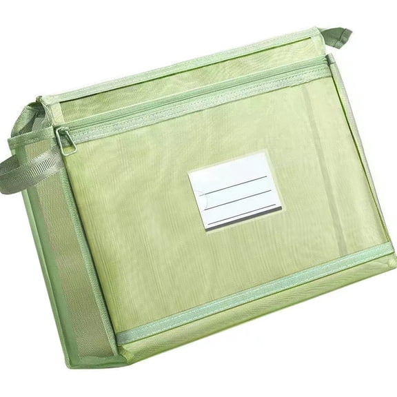 See Through File Folder Bag Double Layered Document Storage Pouches with Clear Label Window Heavy Duty Book Bag