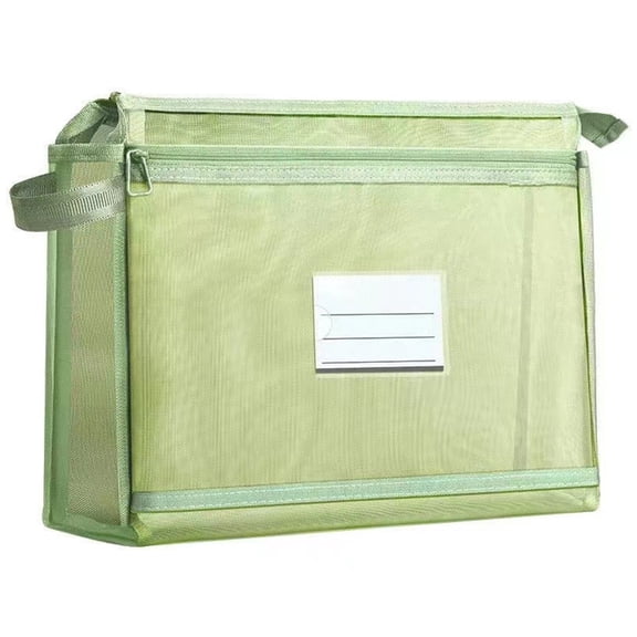 See Through File Folder Bag Double Layered Document Storage Pouches with Clear Label Window Heavy Duty Book Bag