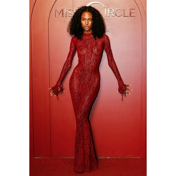 See Through Leopard Maxi Dress (M, Red)