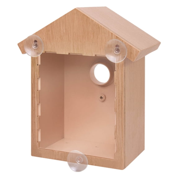 See-Through Window Bird House with Paint Kit, Spy Birdhouse with Strong Suction Cups, Clear View Transparent Bird Nest Box, DIY Coloring Birdhouse for Kids Observation & Outdoor Wildlife Viewing