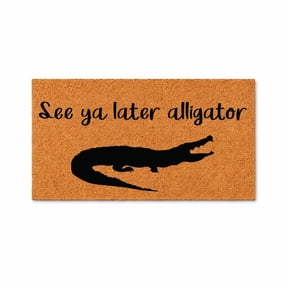 See Ya Later Alligator, Alligator Silhouette Doormat - Brown Coir PVC Outdoor Doormat (16x24 inches) 3022