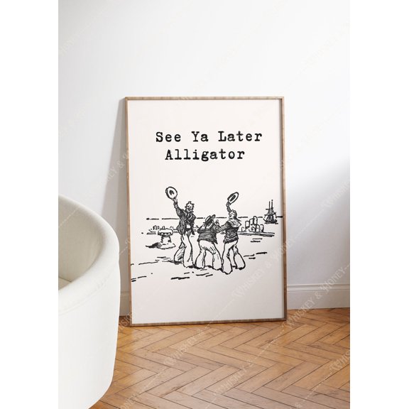 See Ya Later Alligator Retro Animal Wall Art Home Decor