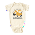 thumbnail image 1 of See Ya Later Excavator Cute Construction Baby Bodysuit Shirt Premium Custom Clothes Unisex Gift for Mom Newborn 12m Natural, 1 of 1